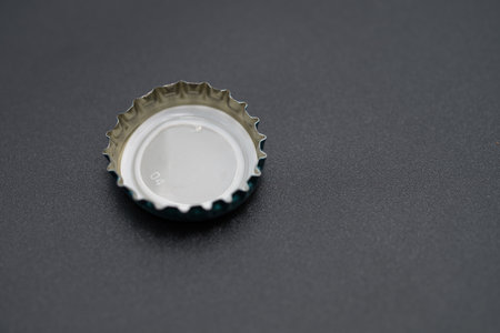 metal cap from a beer bottleの写真素材
