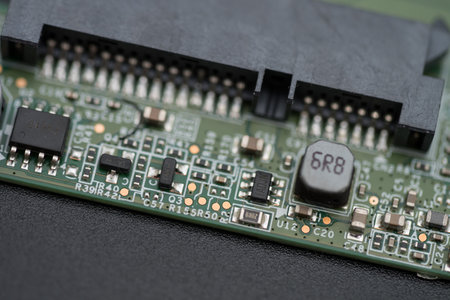 Electronic circuit with processor on boardの写真素材