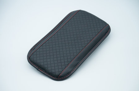 Leather Car Armrest Cushion with Memory Foam, Dual Phone Pockets, Card Holder, Elbow Support Pad,...