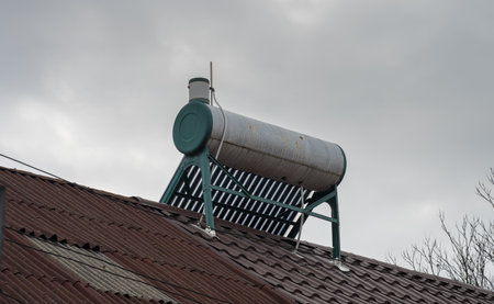 Automatic Solar Water Heater, For Home in Romania, 2025の写真素材