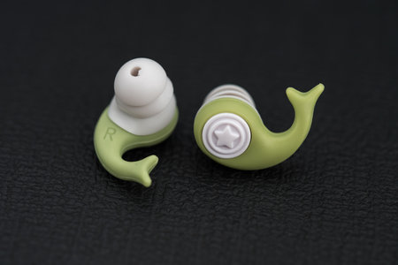 Silicone swimming earplugs, three-layer design, comfortable to wearの写真素材