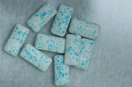 White Chewing Gum Strong Mint Sugar Freeの写真素材