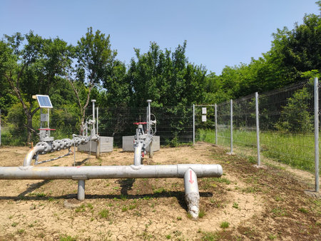 Gas processing and extraction facility, fracking research In Romania, Transylvania 2025の写真素材