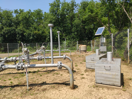 Gas processing and extraction facility, fracking research In Romania, Transylvania 2025の写真素材