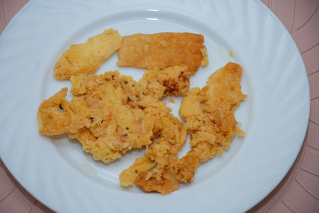 cheese rind fried in oilの写真素材