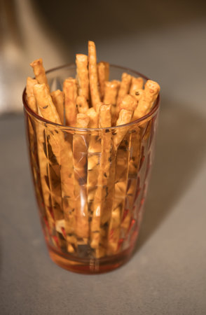 Pretzel sticks are a variation of the traditional pretzel, which is a baked pastry made from dough.の写真素材