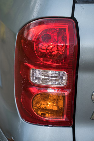 Car's exterior details.Gray  car .Rear light.の写真素材