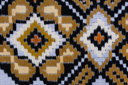 traditional romanian cloth from Romania, Transylvania  ,featuring geometric motifs and symmetrical...