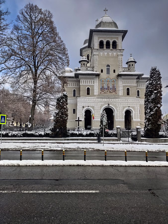 Three Hierarchs Orthodox Church located in BistriÈa, Romania.   ,january 2022のeditorial素材
