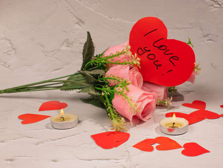 valentine, love card with roses