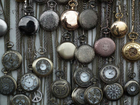 Pocket watches exposed in Portobello Road Market