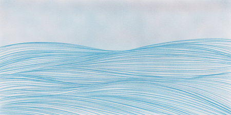 Background, banner of lines forming waves in blue colors. Texture, graphic resource. Abstract background with geometric pattern of blue linesの写真素材