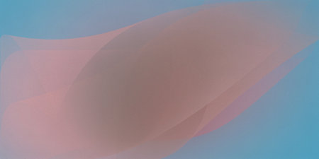 Gradient banner background with noise in blue and pink colors (pastel shades). Retro background with abstract shapes of ascending gradient waves, elegant grain texture. High resolutionの写真素材