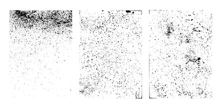 Collection of splatter textures, real handmade strokes, spray paint splatter. Set of vector strokes in black color.のイラスト素材