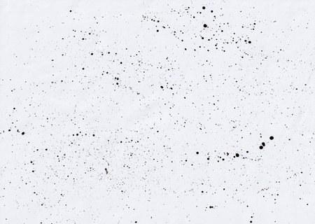 Black paint splatter background, black ink splattered. Grungy dirty texture. Paint splatter, splashed with spray paintの写真素材