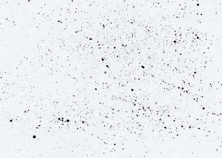 Black paint splatter background, black ink splattered. Grungy dirty texture. Real paint splatter, splashed with spray paintの写真素材