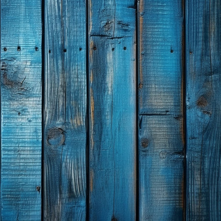 Blue painted wooden wall background or texture. Close-up of blue wooden wallの素材