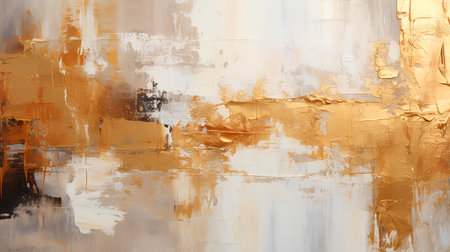 abstract background of old grunge wall with yellow and white paintの素材