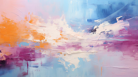 abstract background painting. Texture of strokes of colored paint on a canvasの素材