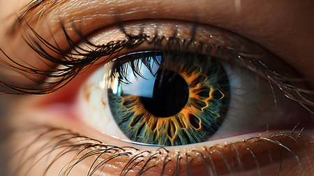 Close-up of human eye with iris. 3d renderingの素材