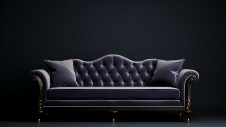 Luxury sofa isolated on black background.の素材