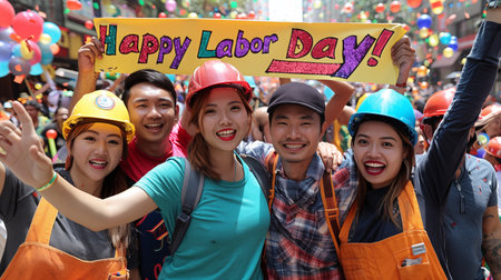 Unidentified people take part in the 14th annual Lunar New Year parade in Hong Kong.の素材
