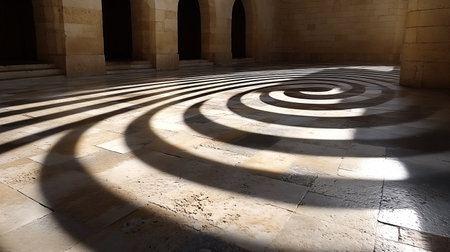 Courtyard of the Abbey of Santa Maria de Montserrat, Catalonia, Spainの素材