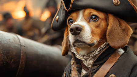 A dog in the form of a pirate in the form of a pirate.の素材