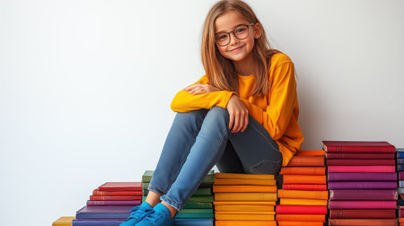 Portrait of sad schoolboy looking at camera with classmates in backgroundの素材