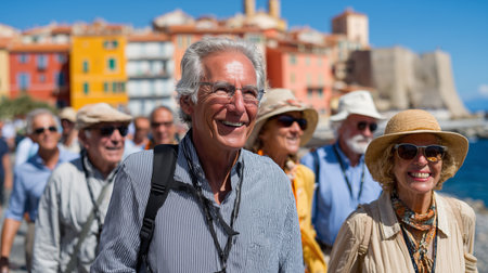 Tourists in Portofino, Liguria, Italyの素材