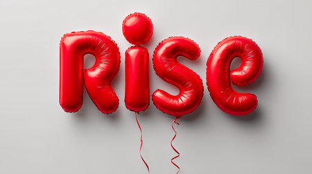 RSS red balloon number and lettering on white background. 3D Renderの素材