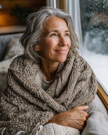 Portrait of a happy asian couple at Christmas market in Germanyの素材