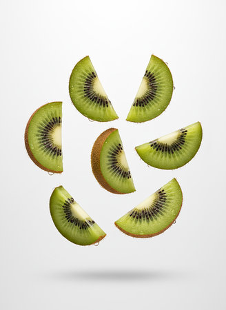 Kiwi fruit isolated on white background. 3d illustration.の素材