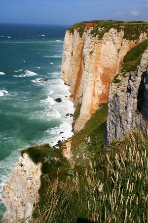 the cliffs of Etretat, Normandy, Franceの写真素材