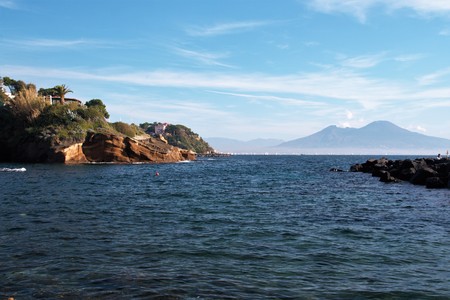 Gaiola protected area, sea and beach, Posillipo, Naples, Italyの写真素材