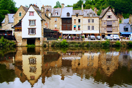 the romantic port of Dinan in Brtiiany, Franceのeditorial素材