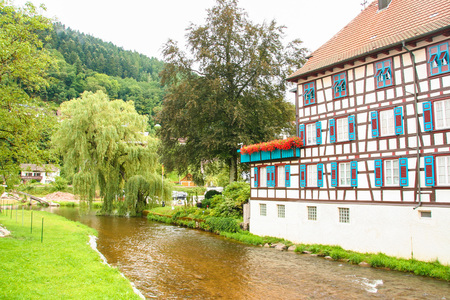 typical houses of black forest in Germany, Schiltachの写真素材