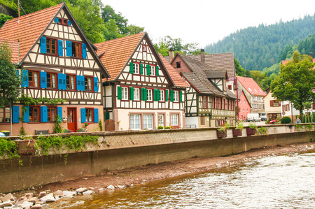 typical houses of black forest in Germany, Schiltachの写真素材