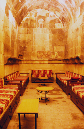 caravansary of Sarihan at nightのeditorial素材