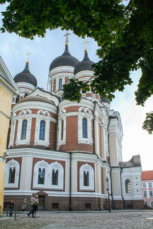 TALLINN ESTONIA - ON  07/25/2009 - Aleksandr Nevskij cathedral   in themedieval town of Tallinn, Estoniaのeditorial素材
