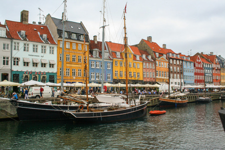 AT COPENHAGEN 07/23/2008 - Nyhavn . the port of Copenhagen, Denmarkのeditorial素材