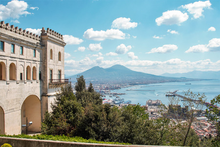 cityscape of Naples and its gulf from san martino hillのeditorial素材