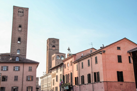 The town of Alba and its towers, Piemonte, Italy