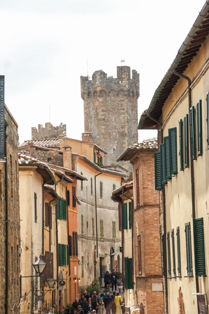 Yhe medieval town of Montalcino, Siena, Tuscanyのeditorial素材