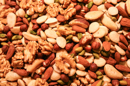 nuts assortment at Boqueria market in Baecelona