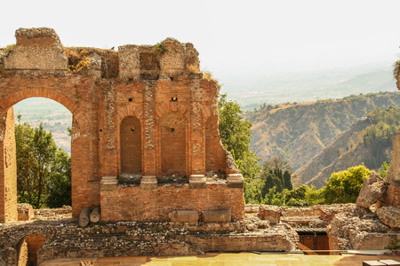At Taormina On 07/03/2014 , The greek theater of Taormina, Sicilyの写真素材