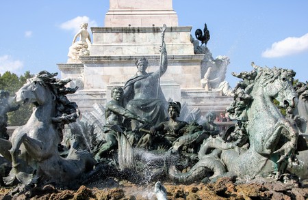 Monument aux Girondins, fountain (detail), place des Quinconces, Bordeaux, Franceの写真素材