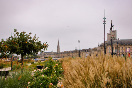 AT BORDEAUX - FRANCE - ON 08/26/2017 - Port de la lune , Moon port at Bordeaux, Unesco world heritageのeditorial素材