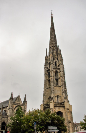 The church of St Michel at Bordeaux,  with its gothic  bell towerのeditorial素材