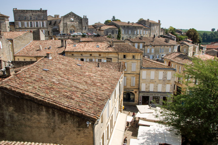Saint Emilion - France - ON 08/26/2017 - view of the village of Saint Emilion, Franceのeditorial素材